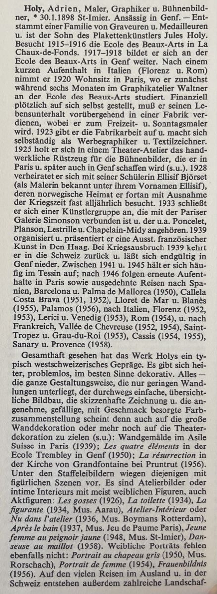 Dipinti: Adrien HOLY (1898-1979) – Usato da Grosshöchstetten venduto da Perle1951 5