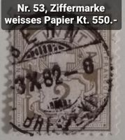 MA296) 53, Ziffermarke weisses Papier Vollstempel Kt. 550.-