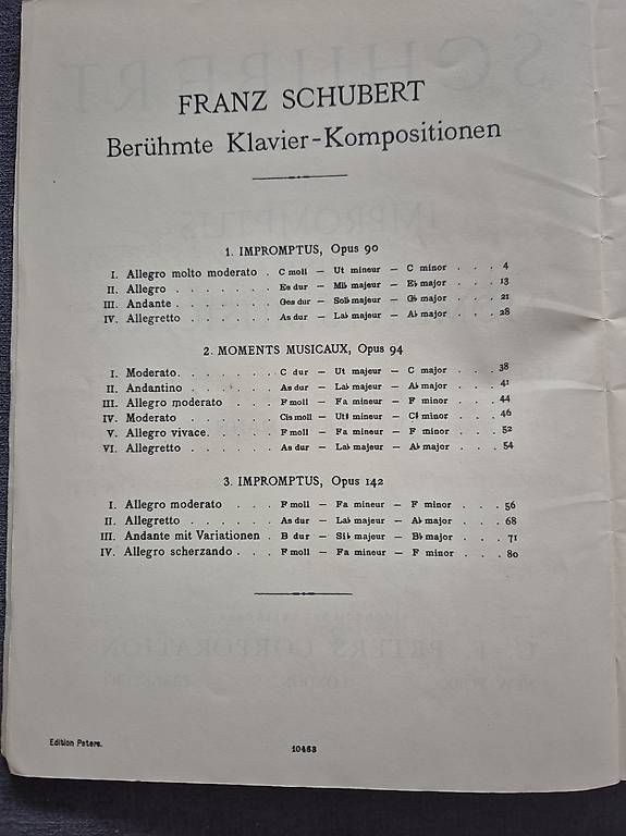 Libri: Klaviernoten- Schubert – Usato da Niederhasli venduto da mybluefish 2