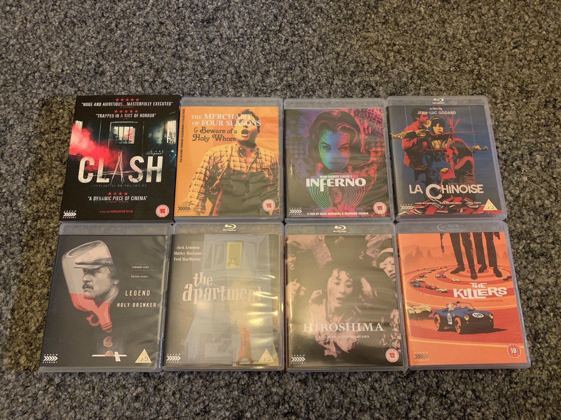 Tutti i DVDs: 8x Arrow Academy BluRay UK – Nuovo (secondo la descrizione) da Zofingen venduto da Debohli