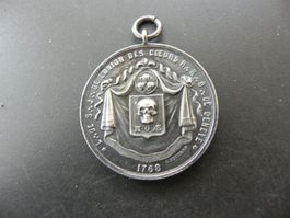 Medaille Freemasonry Genève Loge Alpina 1851 Argent Silber