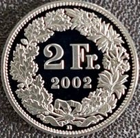 2 Franken 2002 stgl. / aus Münzsatz