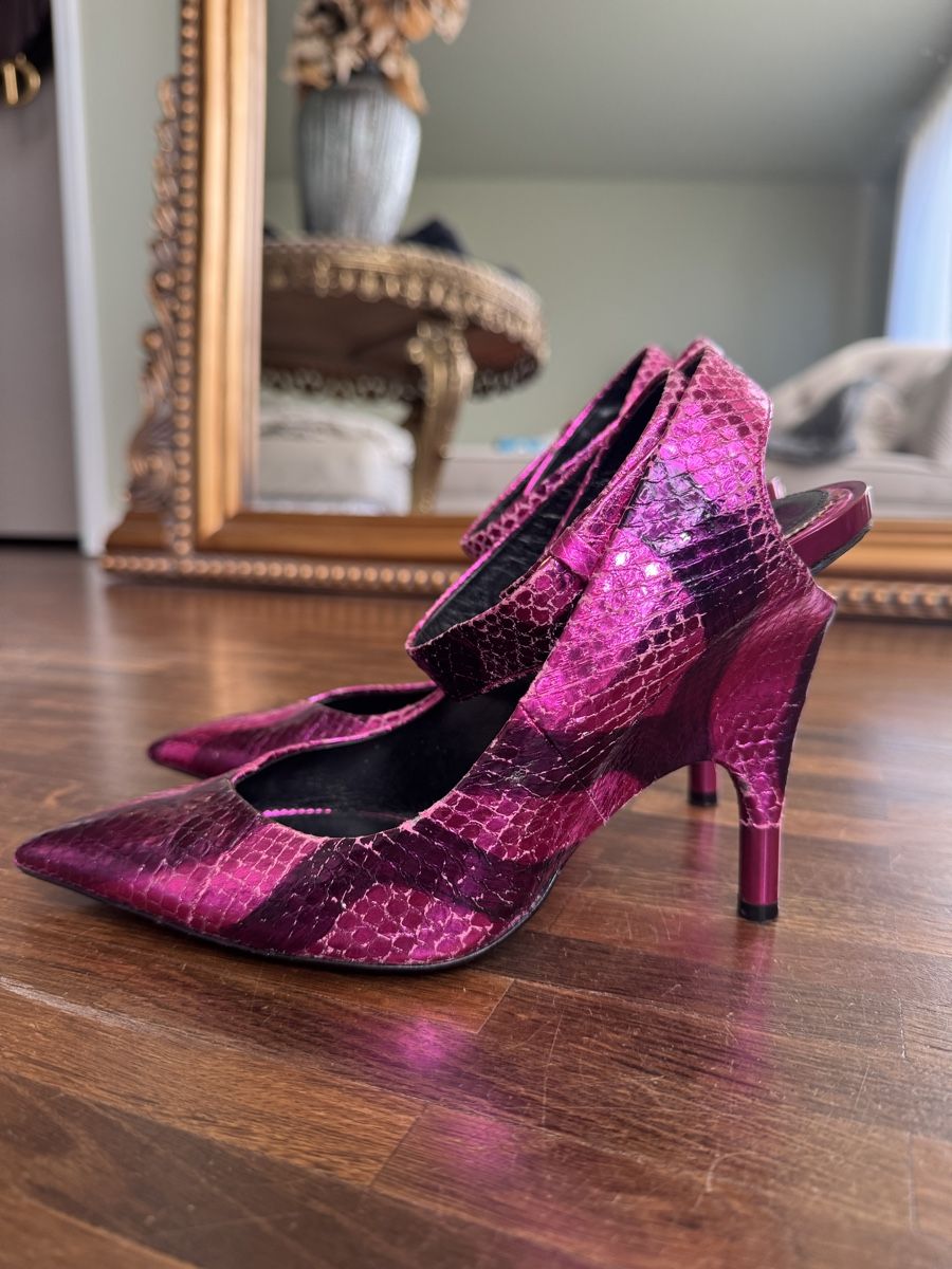 Tom Ford Scarpe da donna: auth TOM FORD metallic pink  PYTHON WEDGE Ankle Strap Pumps – Usato da Baar venduto da TheArchive 5