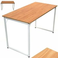 57053 - Schreibtisch 120x60cm Weiss/Walnussfarbig