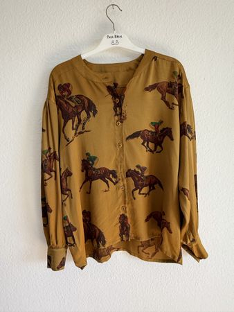Chemisier vintage en soie ESCADA avec cavaliers