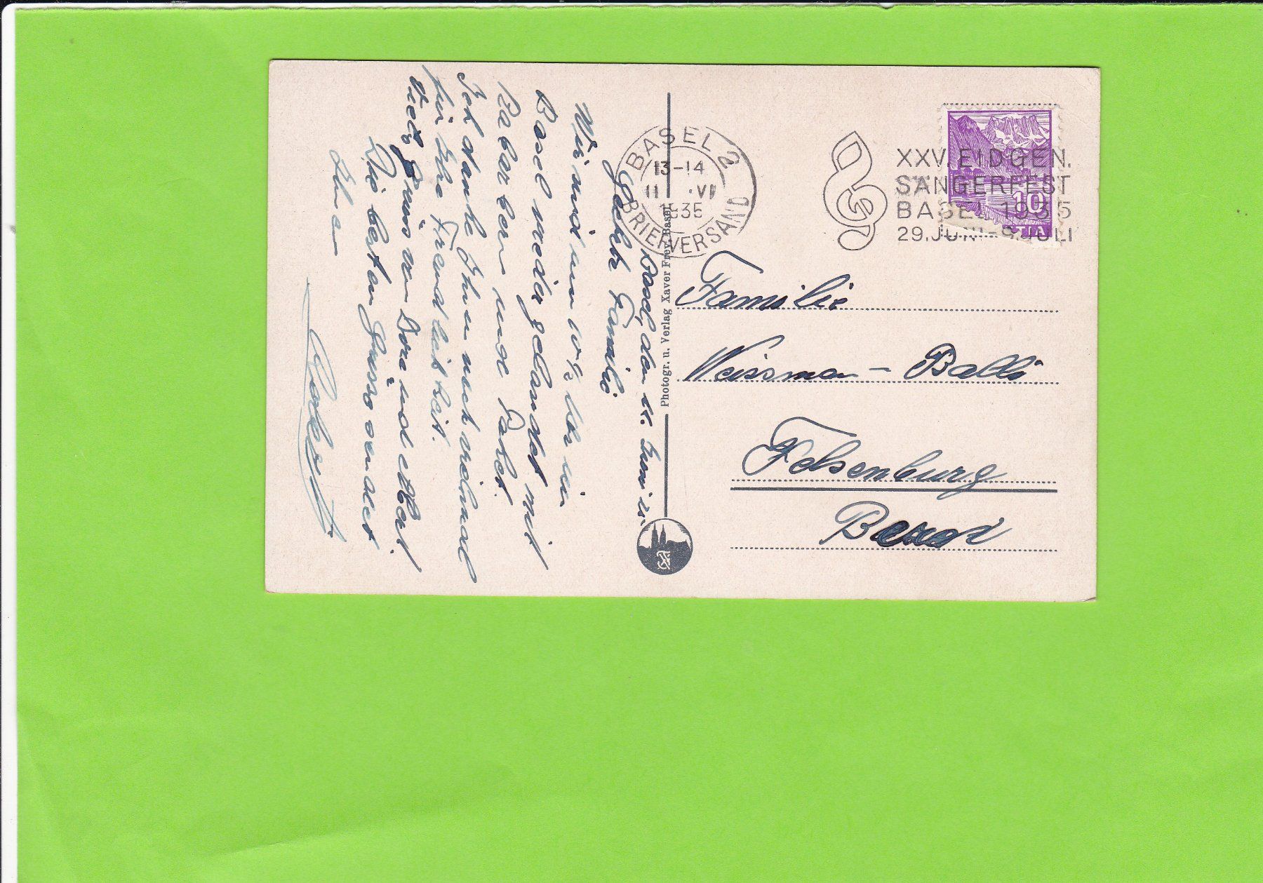 Cartoline postali: Basel-Bundesbahnhof – Usato da St. Peterzell venduto da neckertal 1
