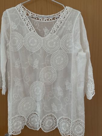 Weisses Sommer Top mit Häkelspitze, Grösse M, Neuwertig