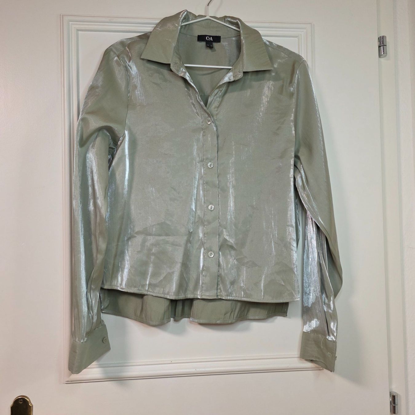 C&A Camicette: Vintage Style C&A Bluse mit Silberfäden, M – Usato da Wald ZH venduto da CapLux 1