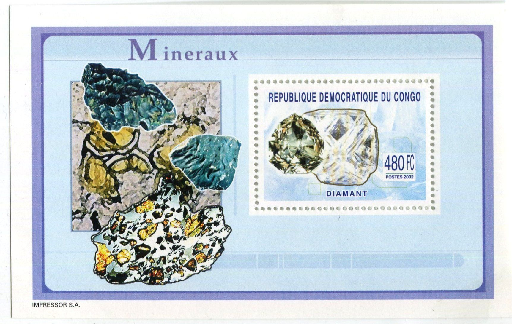 Tous les timbres: Block "Diamanten". Kongo. – Neuf avec emballage d'origine à Basel par Butsch5