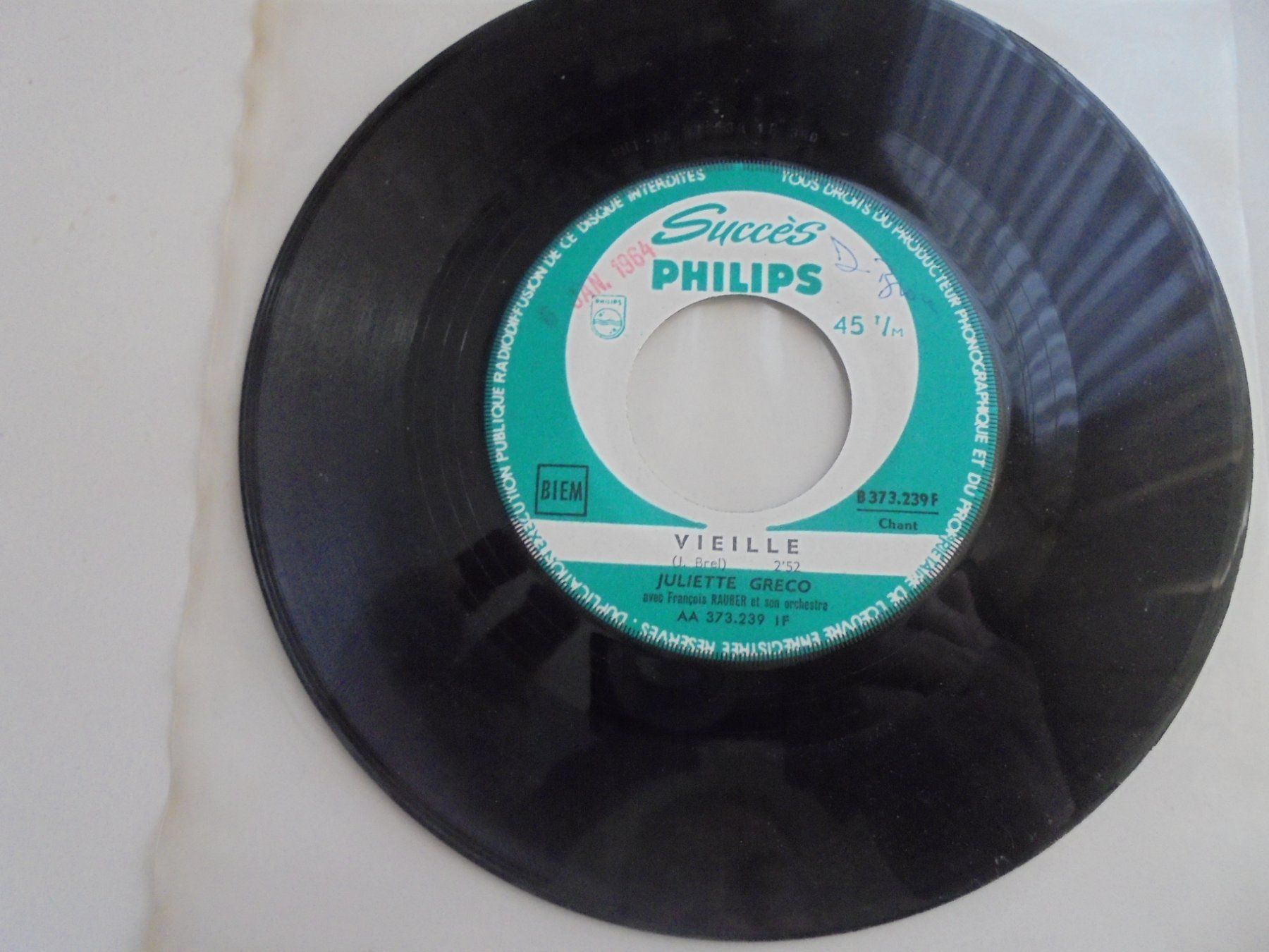 Dischi in vinile: Juliette Gréco " Vieille " Promo Juke Box 1963 – Usato da Crissier venduto da Promopost 1