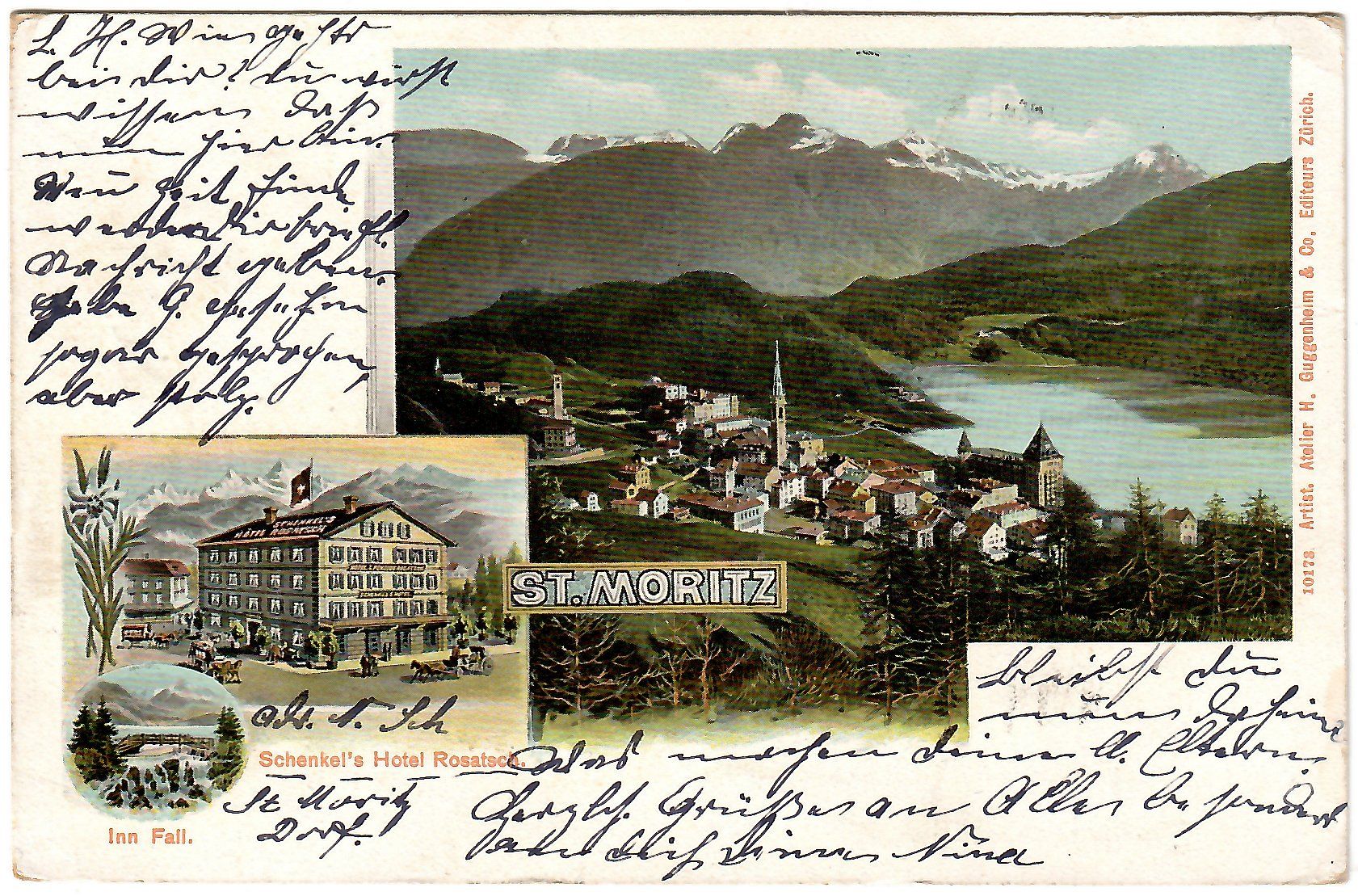 Cartoline postali: Dreibild-Karte    St. Moritz – Usato da Kerns venduto da etma3