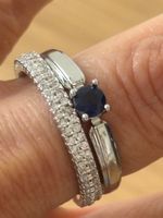 Luxus Elegante Gr.19/9 Duo Ring Memoire Farbe : Silber