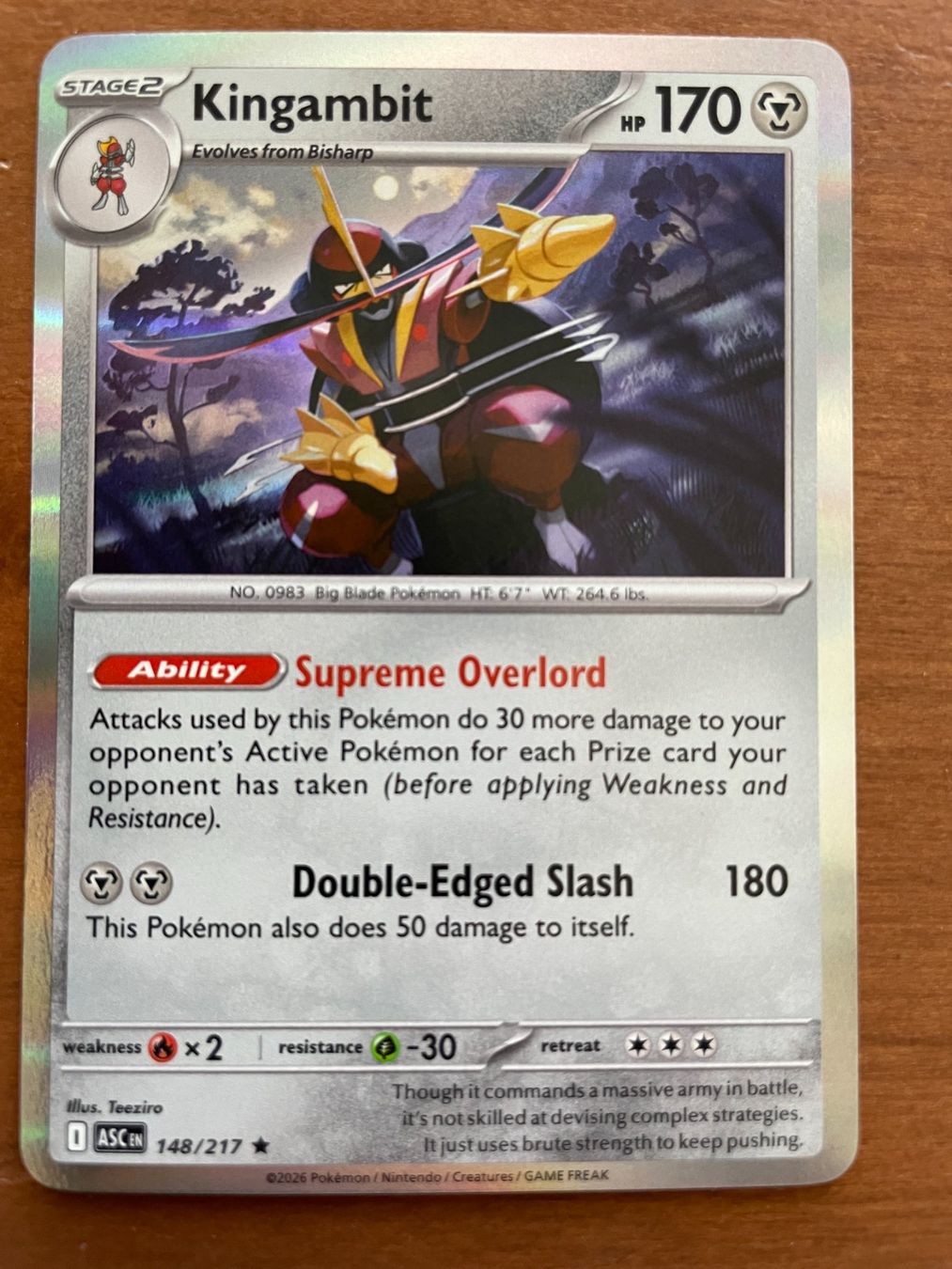 Pokémon Carte collezionabili: Pokemon Kingambit Holo (Versand gratis) – Nuovo (secondo la descrizione) da Chur venduto da Angerson