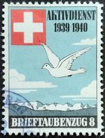 Soldatenmarke 2.WK, Brieftaubenzug 8, grünl blau, Wi Bft 10b