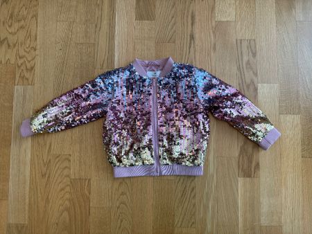 H&M Paillettenjacke rosa/gold – Gr. 110 (4–5 Jahre)