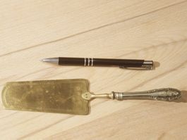 Antiker Tortenheber "Art Deco" Silber und Gold (825/850)