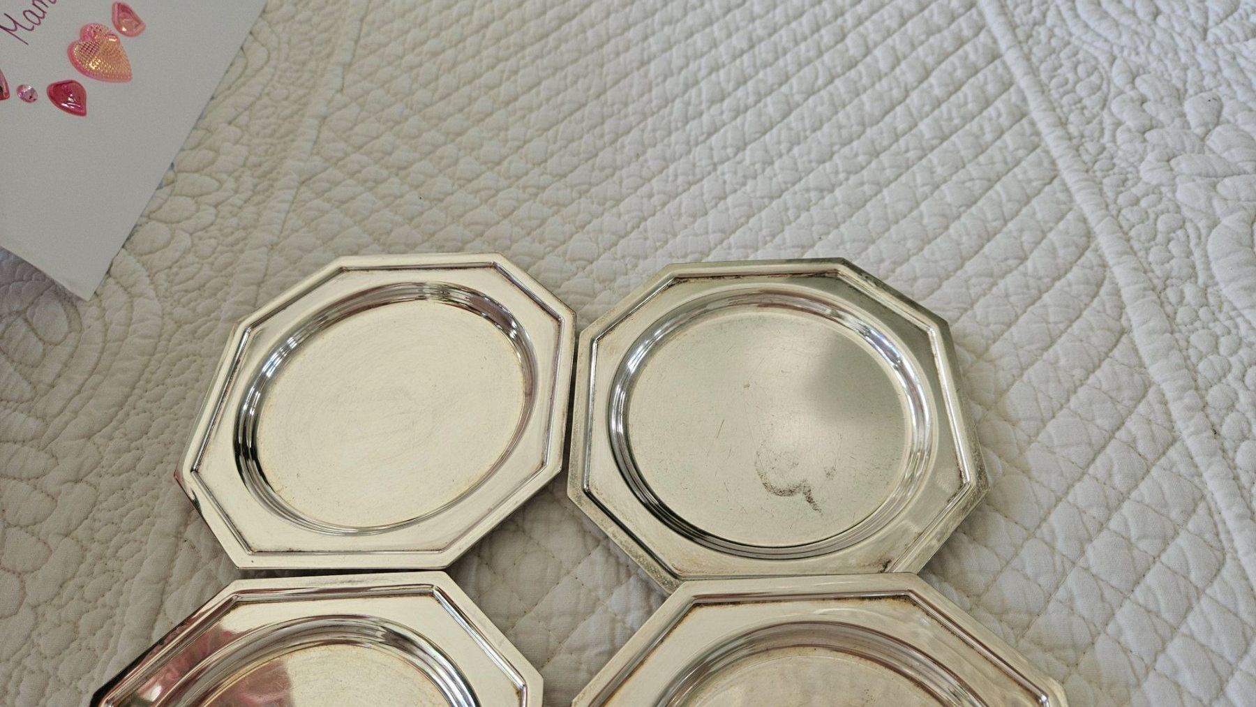 Sottobicchieri: 6 edle Untersetzer, versilbert Vintage Shabby Chic – Usato da Gossau ZH venduto da Goes05 3