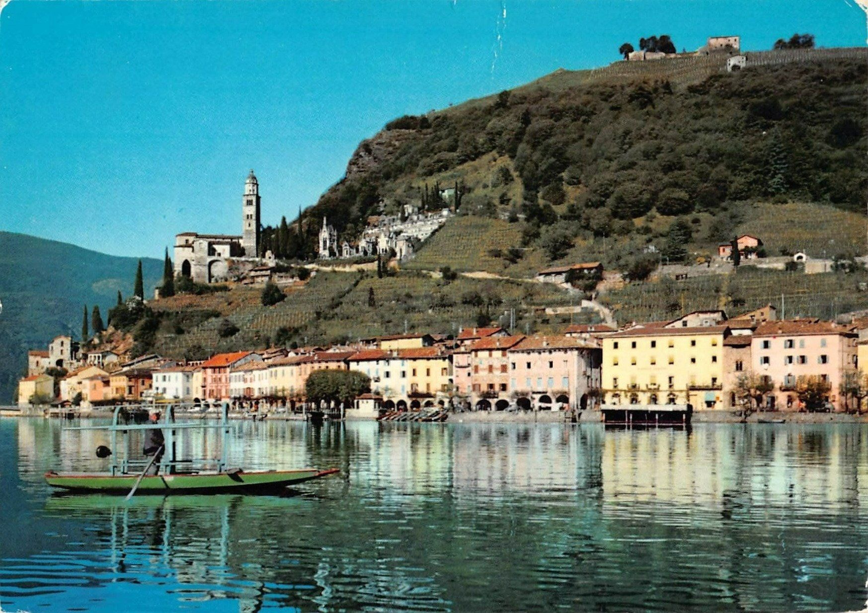 Cartoline postali: Gruss aus MORCOTE - schönes Panorama – Usato da Lufingen venduto da TopAnsichtskarten