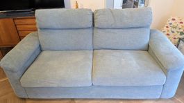 Sofa 2-Sitzer türkise/ blaugraue Stoff guter Zustand