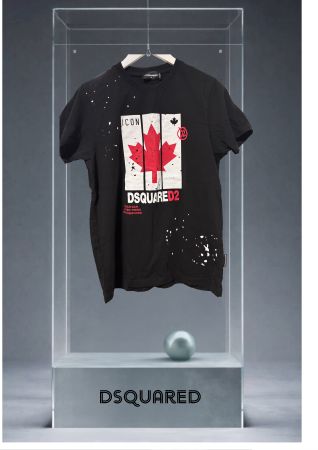 Maglietta Dsquared2 Icon uomo nera taglia M con stampa fo...