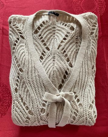 Cardigan Sisley beige, taille M, automne 🍂