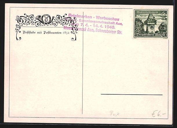 Ansichtskarten: Poststube mit Postbeamten 1852 – Gebraucht aus Berlin von bartko-reher 1