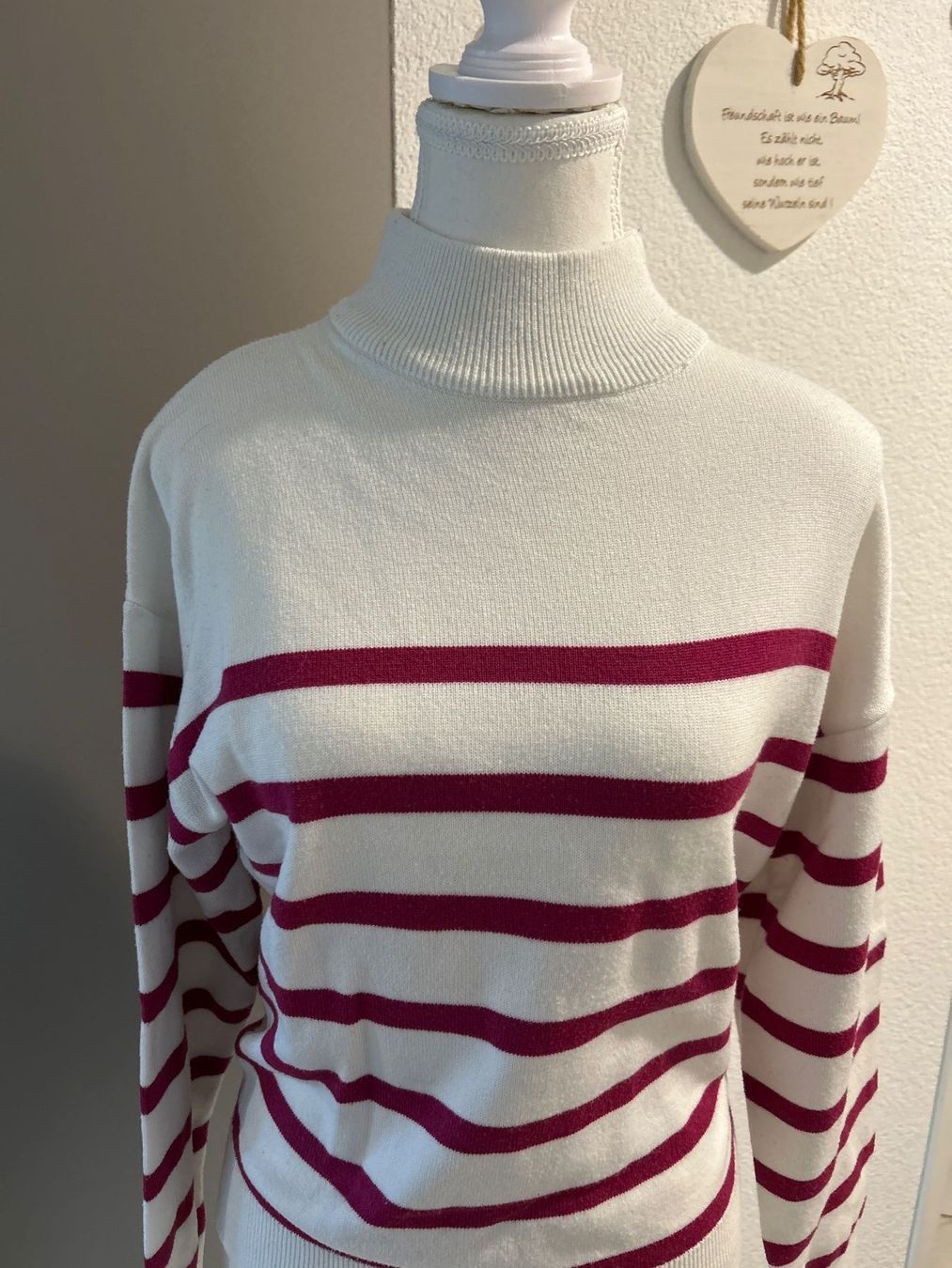 Maglioni & Felpe: Stehkragen Pullover weiss mit Steifen – Nuovo (secondo la descrizione) da Brunnen venduto da Nala2929 3