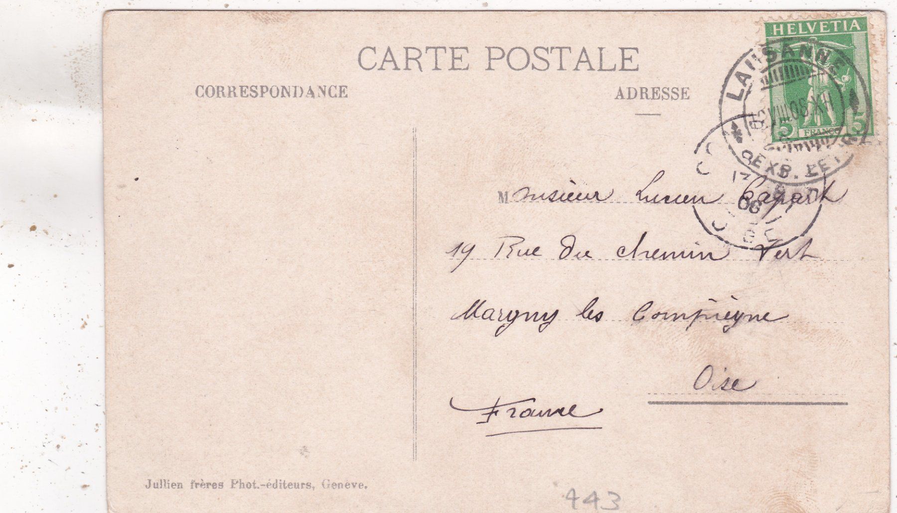 Cartes postales: Barque du Léman 1908 – D'occasion à Herisau par Lisegrat2008 1