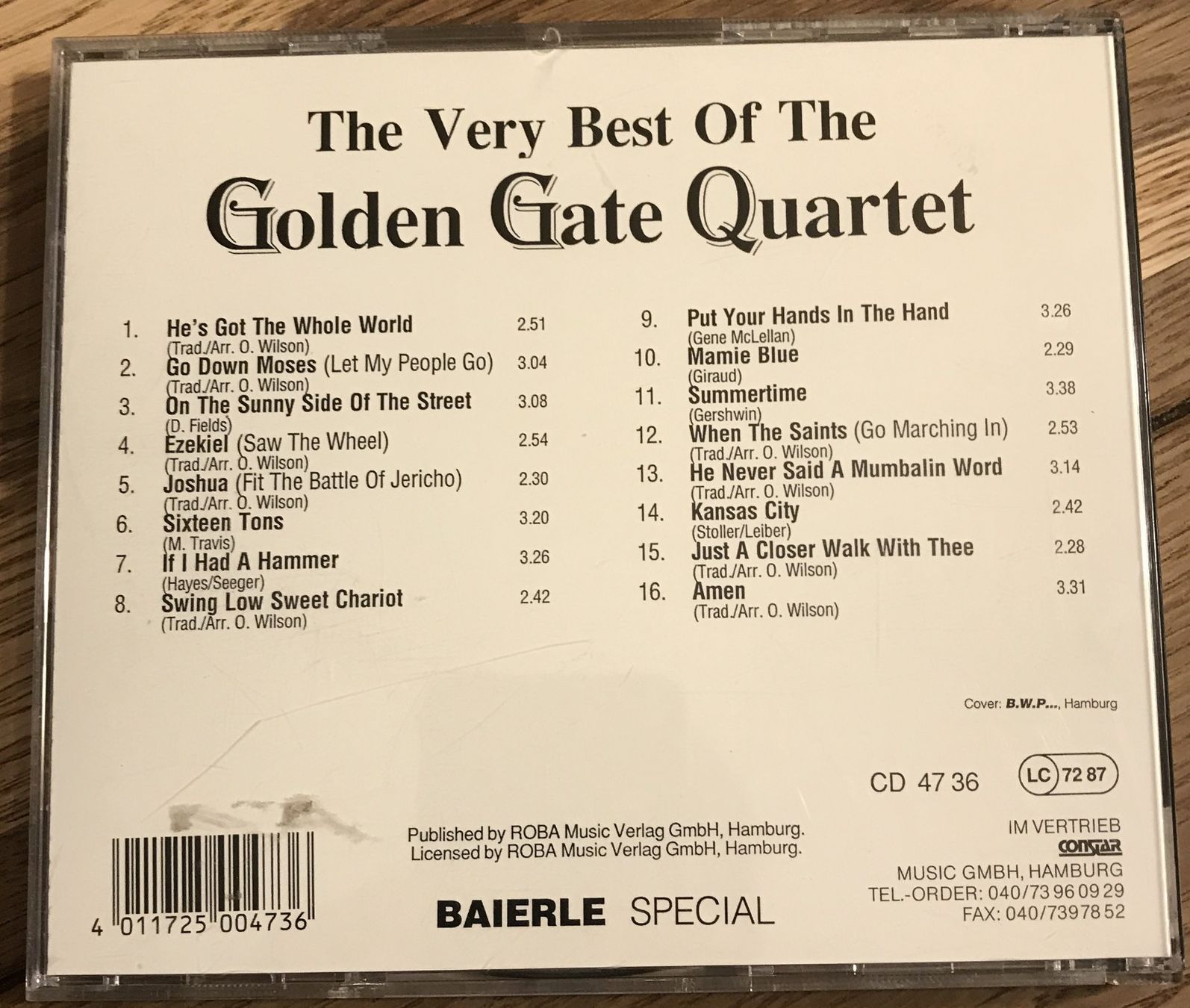 CD: CD- Golden Gate Quartett - The very Best – Usato da Guntershausen venduto da Gloominati 1