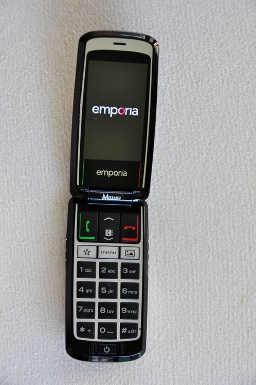 Favory Custodia In Vera Pelle Per Emporia Simplicity – Con Linguetta Di Estrazione E Chiusura In Velcro, Colore Nero