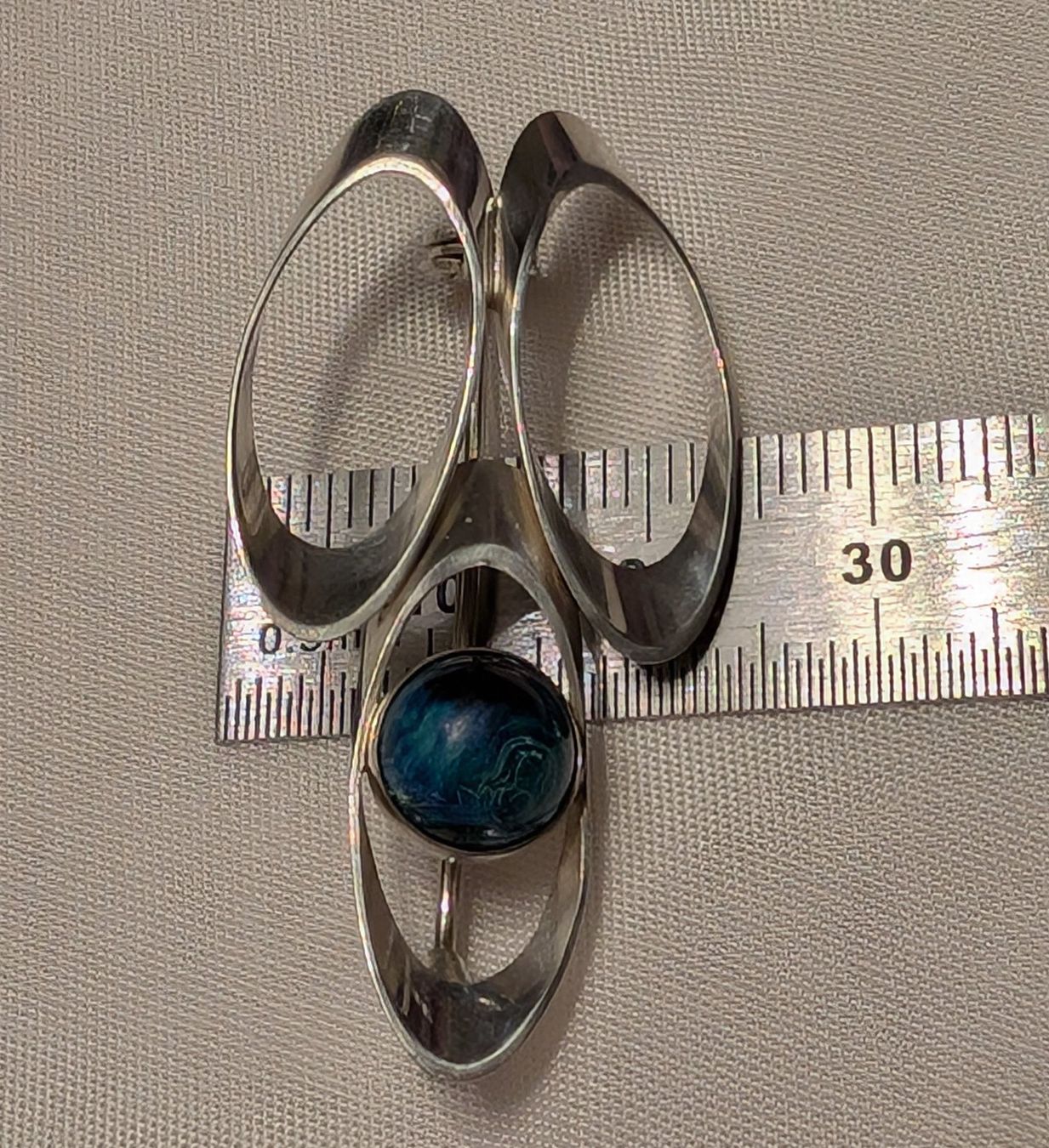 Spille & Fermagli: Vintage Brosche mit Eilatstein-Cabochon, Silber 925 – Usato da Ermatingen venduto da Hanni_und_Nanni 4