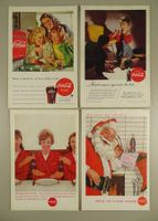 COCA-COLA, 4 REKLAMESEITEN AUS ZEITSCHRIFTEN 1963, 57, 55 48