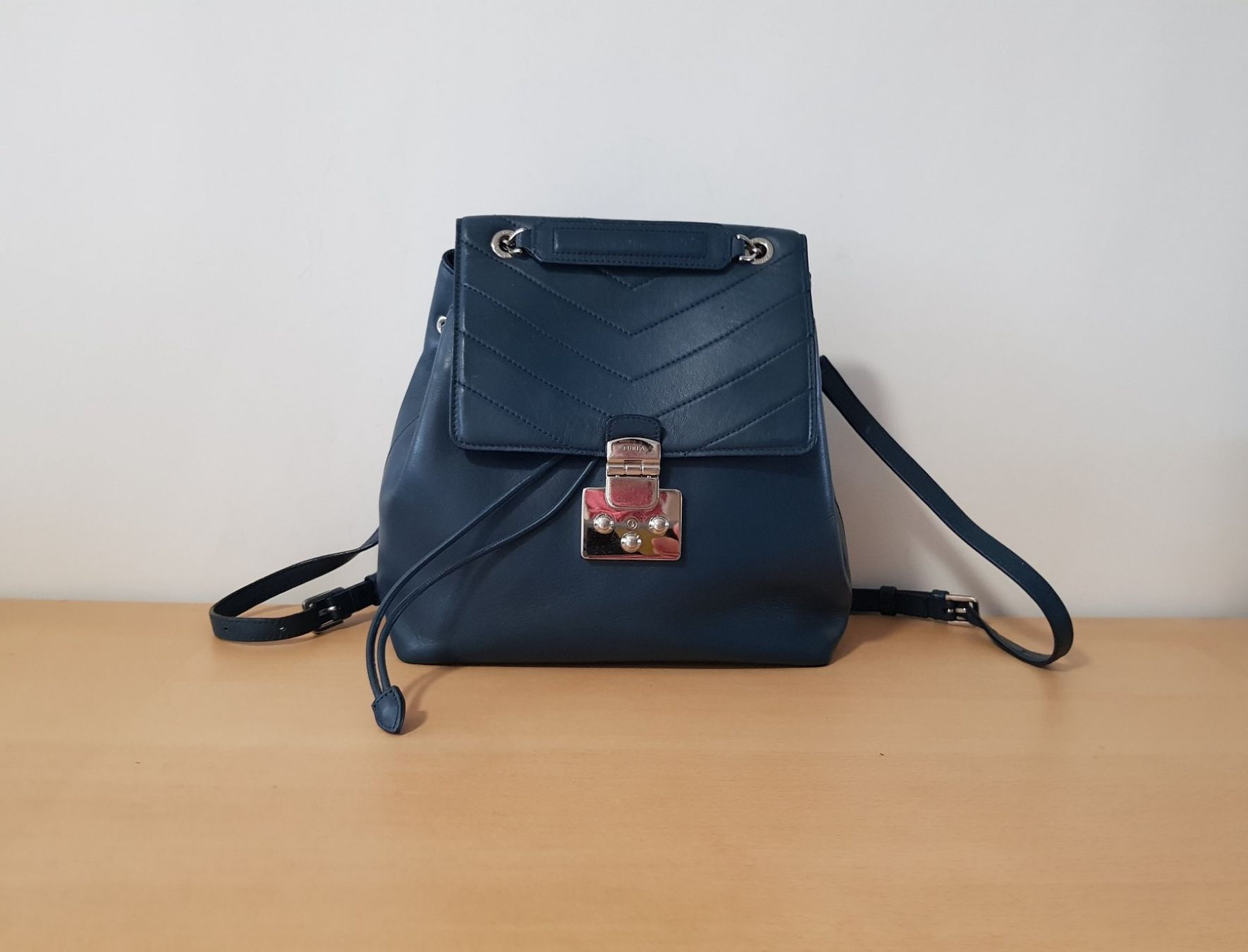 Furla Rucksäcke: Furla Leder Rucksack in Petrol – Gebraucht aus Basel von Birs868 1
