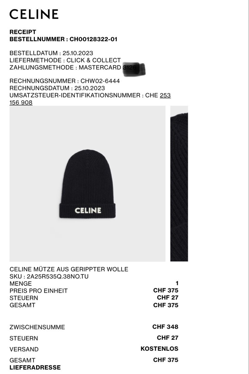 Celine Copricapi, berretti & cappellini: Celine Mütze – Usato da Neuhausen venduto da ann_t9kn 3