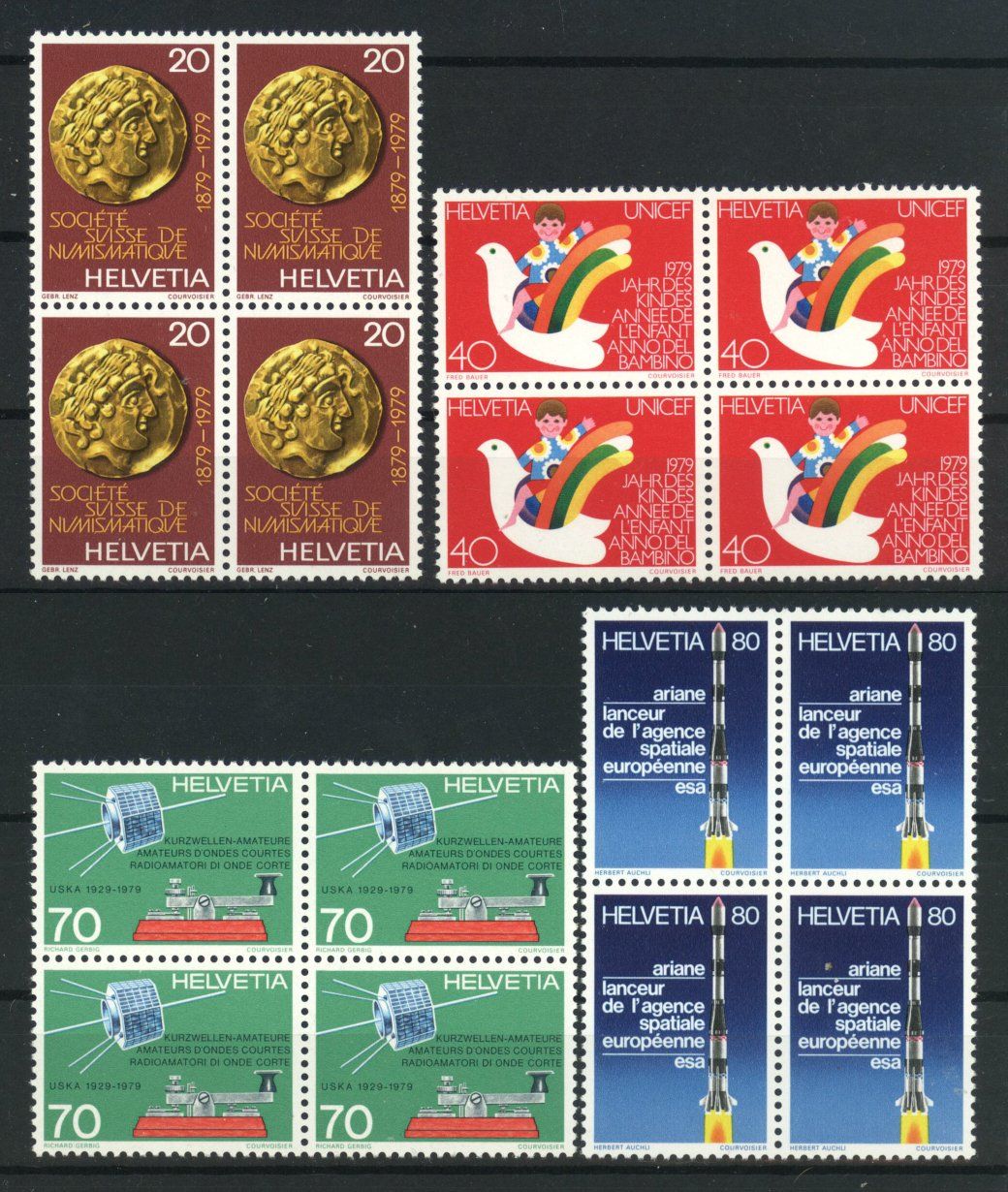 Tutti i francobolli: 1979, Sonderpostmarken II, Viererblöcke ** – Usato da Willisau venduto da Vollstempel