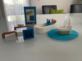 Puppenstubenmöbel -badezimmer holz