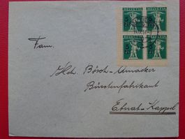 1931: Nr.181 (TELL) Vierer-Block auf Brief von OLTEN