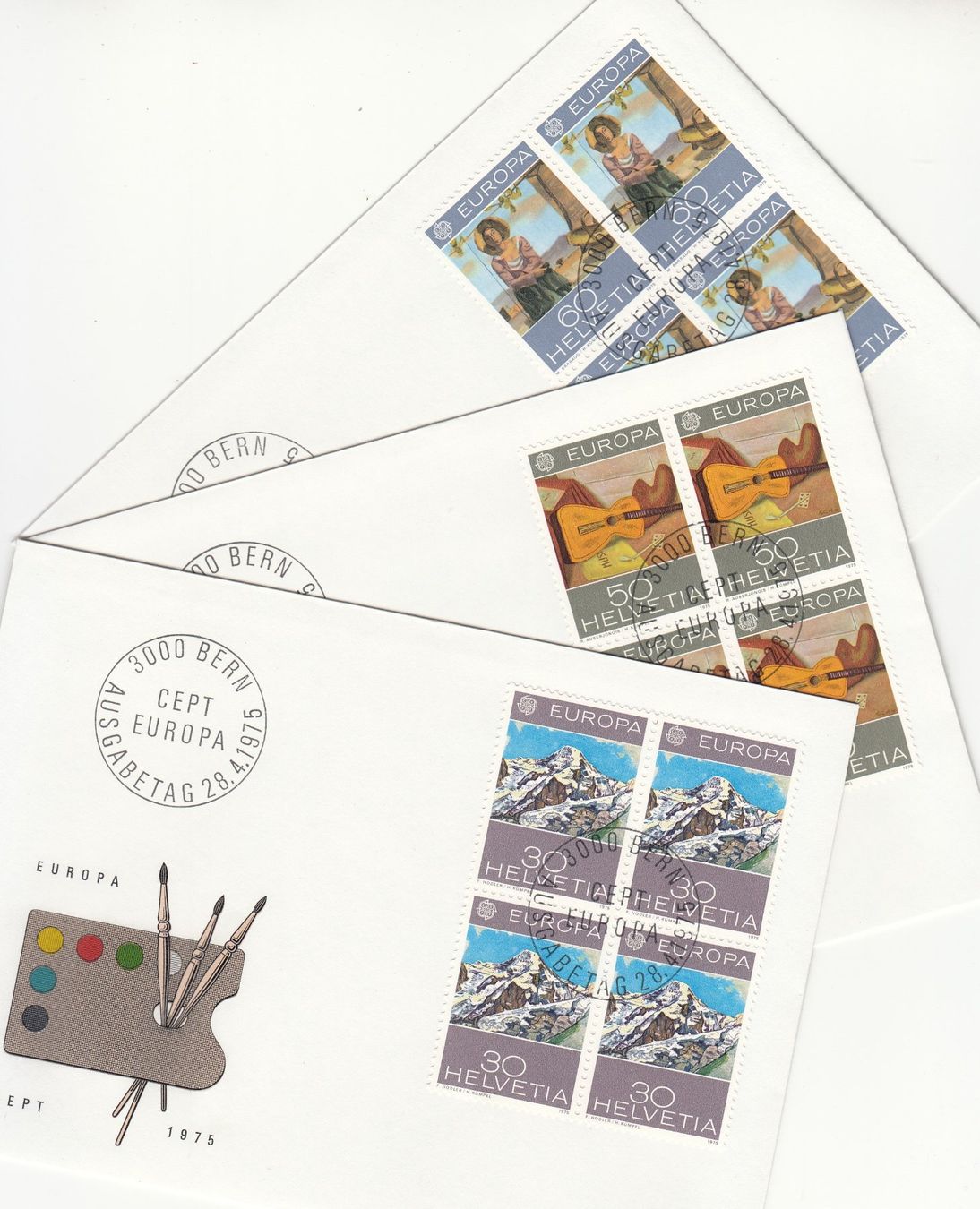 Tutti i francobolli: SBK 565 - 567 im 4er-Block FDC – Usato da Bürglen TG venduto da StampGraf