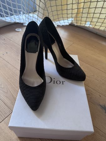 Vintage Christian Dior Black Heels, Size 36 - Classic Style