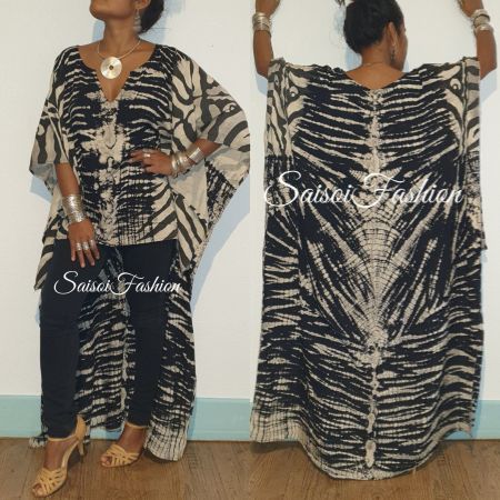 Sommer Handmade Elegant Batik Shibori Blusenkleid XS-XXL