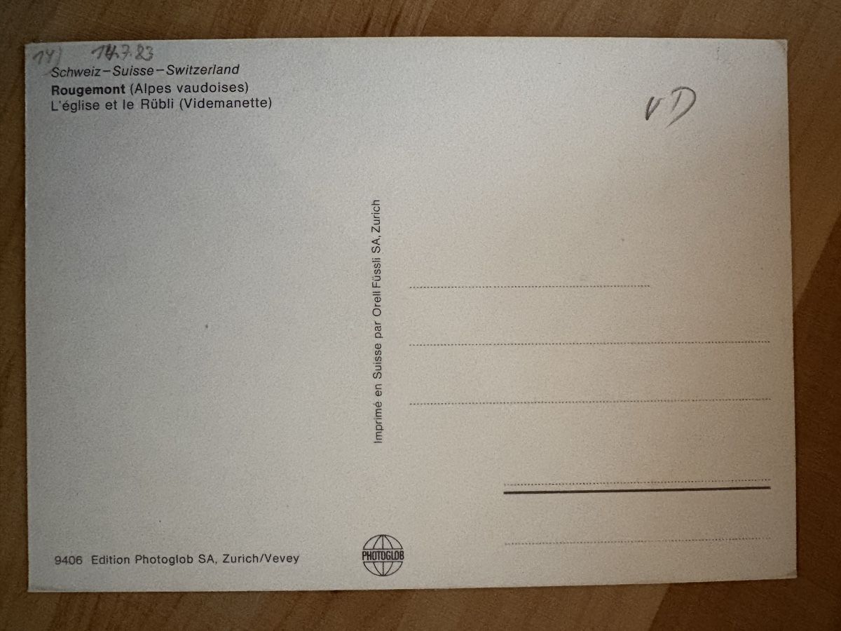 Cartoline postali: AK von Rougemont / Kirche – Usato da Rümlang venduto da Kartenpost1 1