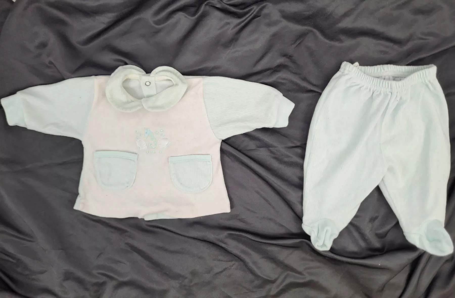 Pigiama & Simili: Ensemble Bébé Bleu Clair Rayé 1 mois – Usato da Lausanne venduto da PlusValue_Lausanne 1