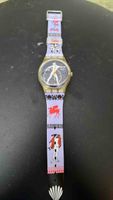 Swatch Uhr lila Armband mit Figuren Defekt