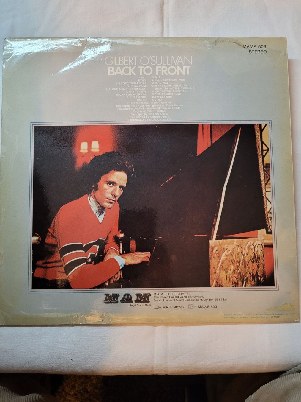 Dischi in vinile: Gilbert O'Sullivan - Back To Front - Vinyle 33T – Usato da La Chaux-de-Fonds venduto da reu_kx5l 1