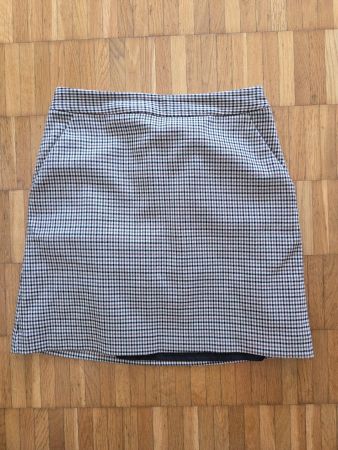 Karierter gefütterter Minirock von Mango mit Taschen, XS