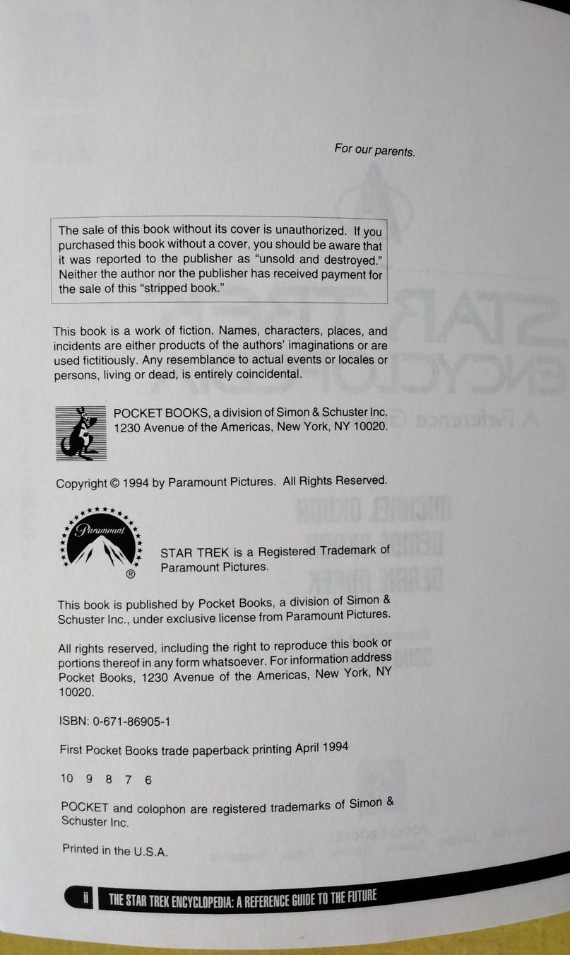 Libri: The Star Trek Encyclopedia – Usato da Langnau am Albis venduto da Charlytheant 2