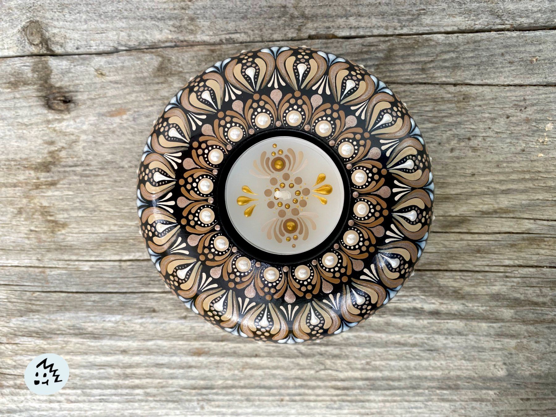 Tutte le decorazioni: Mandala Teelichthalter, Kerze, Deko, Geschenk, Teelicht – Nuovo e nell'imballaggio originale da Fanas venduto da Omibia
