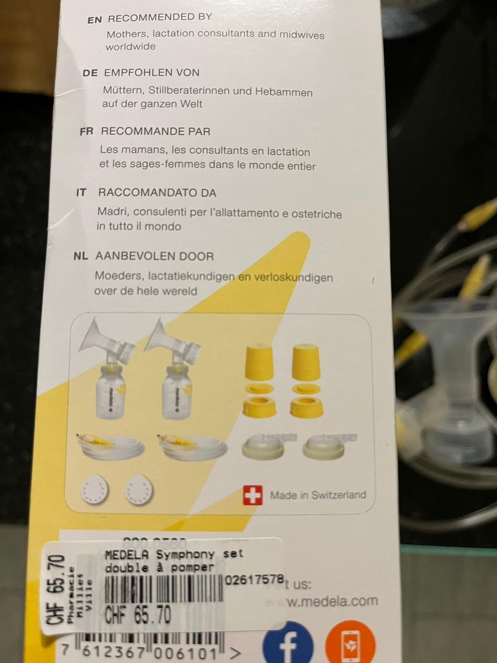 Medela Stillzubehör: Set tire-lait double pompe Medela Symphony – Neu (gemäss Beschreibung) aus Estavayer-le-Lac von stelina13 2