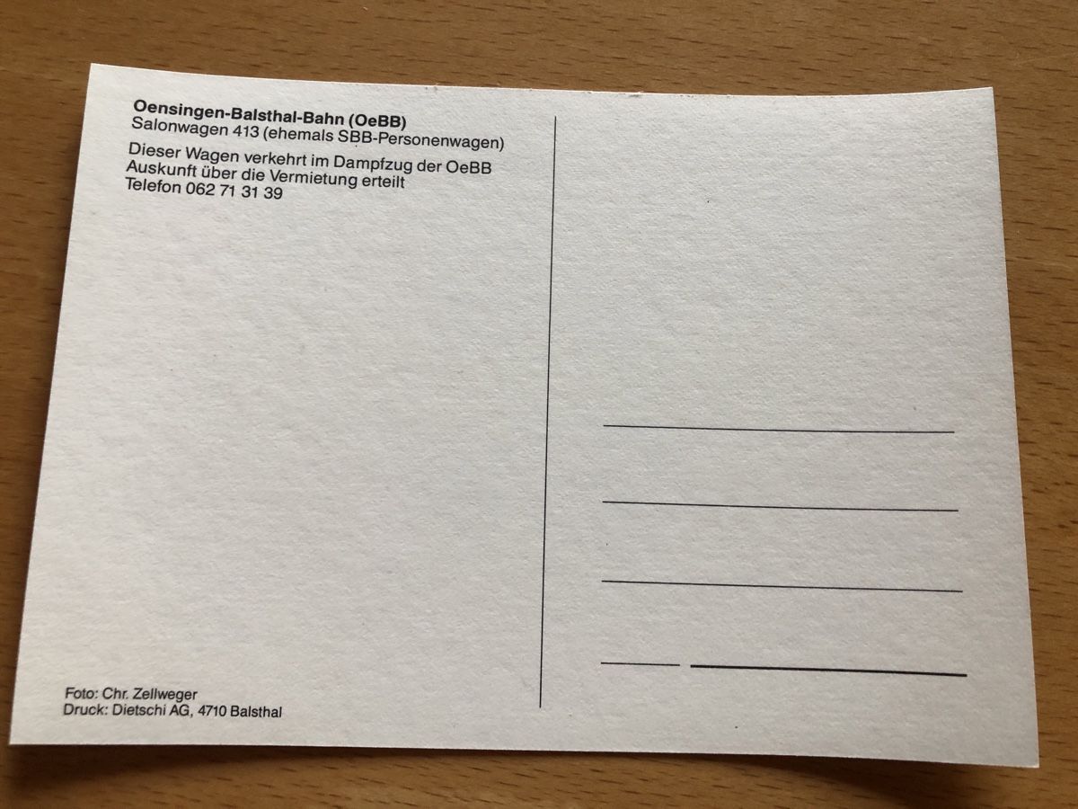 Ansichtskarten: 30 Karten OeBB Salonwagen – Neu (gemäss Beschreibung) aus Balsthal von Katzenfan99 2