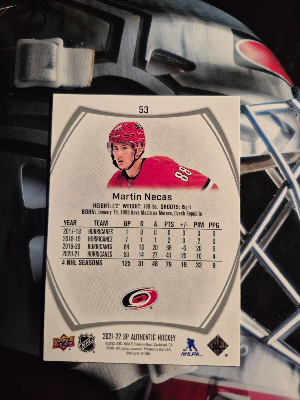 NHL Carte collezionabili: NHL Martin Necas Carolina Hurricanes – Usato da Treiten venduto da Sauber73 1